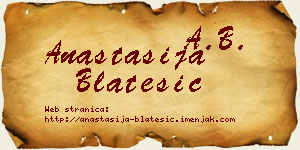 Anastasija Blatešić vizit kartica